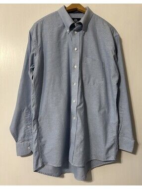 Stafford Wrinkle-free Light Blue Oxford Dress Shirt Regular Fit 16-1/2 /34